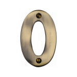 Heritage Brass Numeral 0  - Face Fix 76mm  – Heavy font